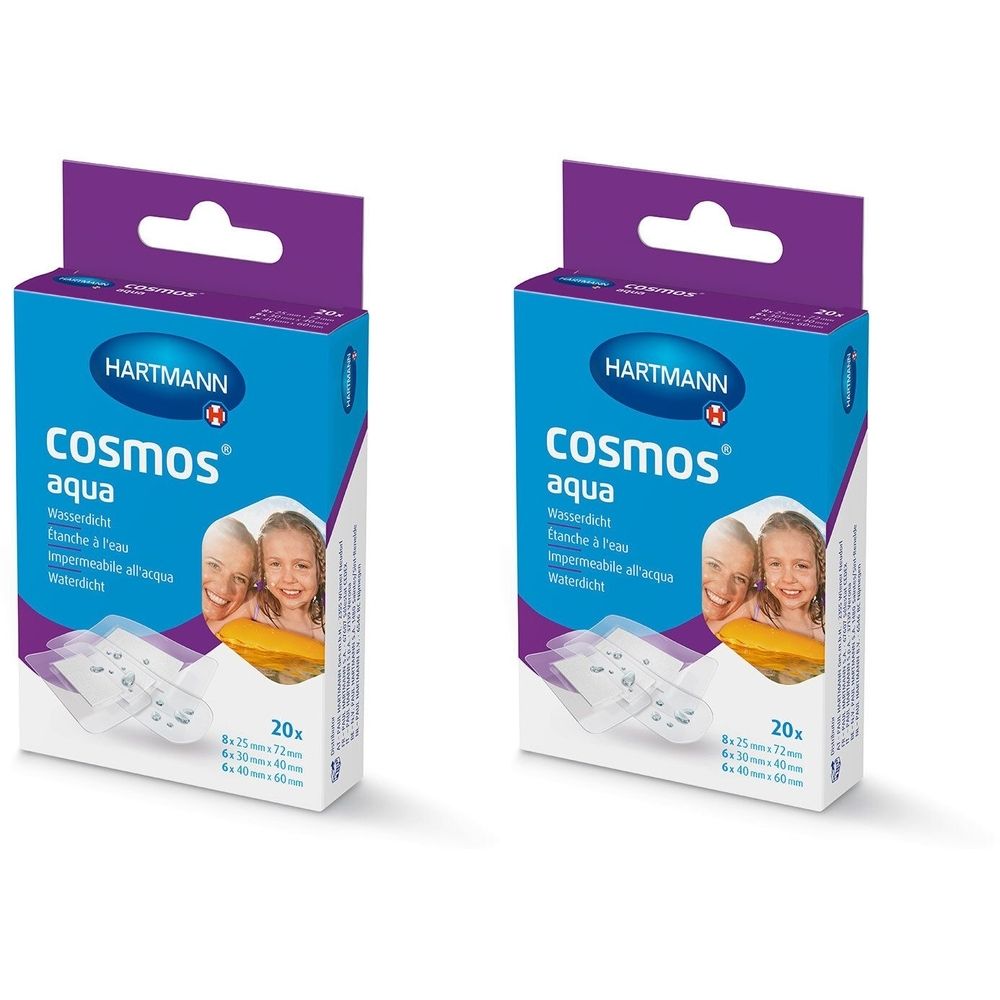 Cosmos aqua Pflasterstrips 3 Größen 2x 2x20 St Pflaster