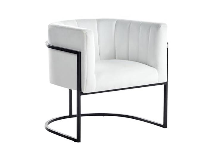 Beliani Sessel Samt Glamour Stil Metall Schwarz Gestell Weiß Larvik II