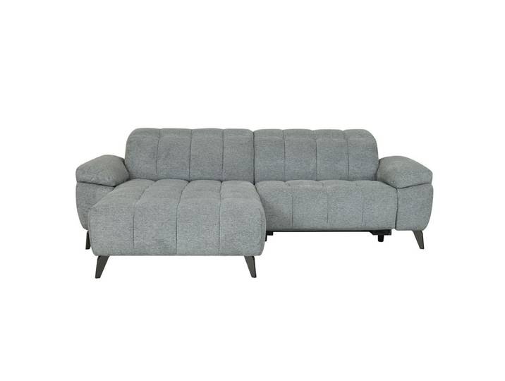 Canapé d'angle méridienne LUCY gauche tissu gris
