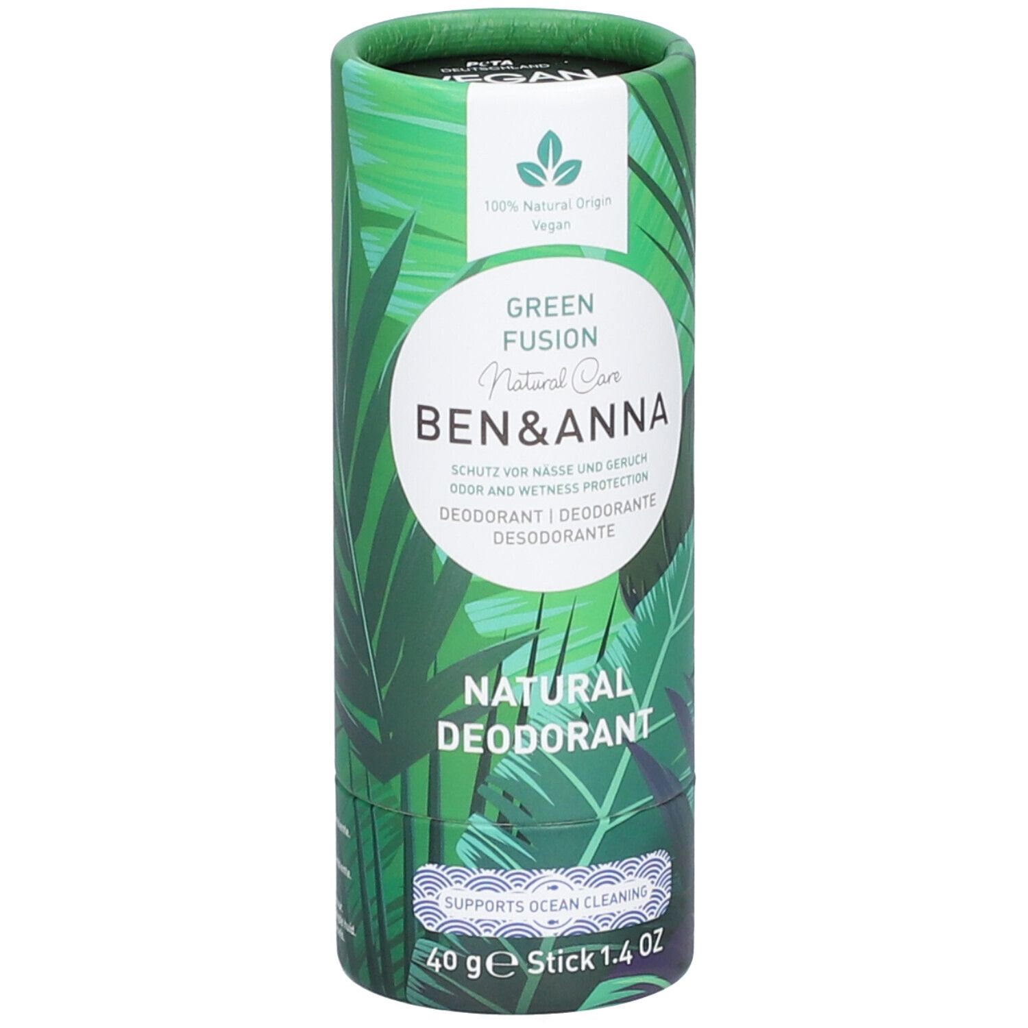 Ben & Anna Natural Deodorant Papertube Green Fusion 40 g Stifte