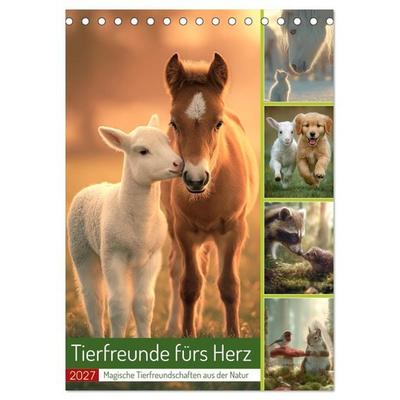 Tierfreunde fürs Herz (Tischkalender 2027 DIN A5 hoch), CALVENDO Monatskalender