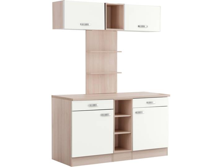 Buffet OPTIFIT Faro , weiß (weiß matt), B:150cm H:206,6cm T:60cm, Schränke, Buffet, mit Metallgriffen, Breite 150 cm