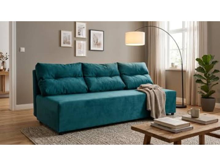 Family Meble Schlafsofa Kimo Monolit – turkusowy
