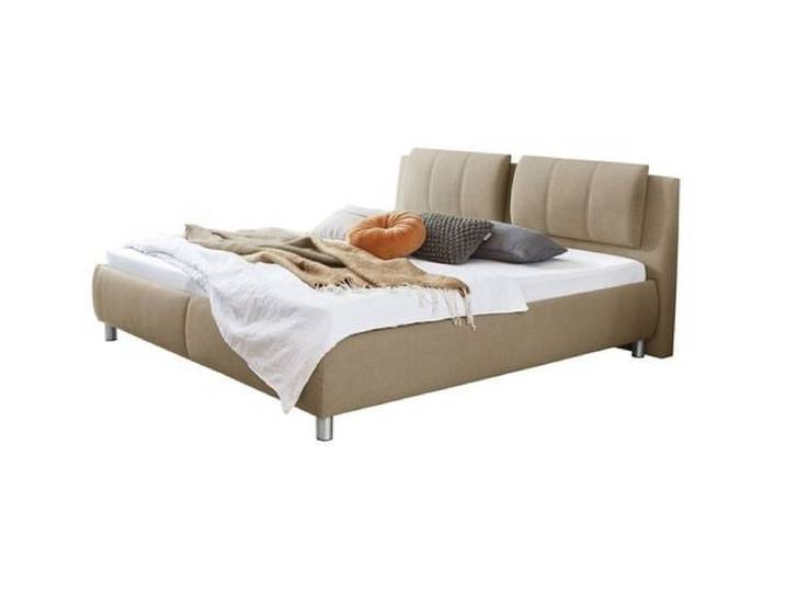 Polsterbett Gusana Webstoff mit Bettkasten 180x200cm Sand klassischer Stil,