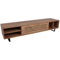 WellHome - Fernsehtisch aus brauner Melaminspanplatte - 160 x 35 x 40 cm