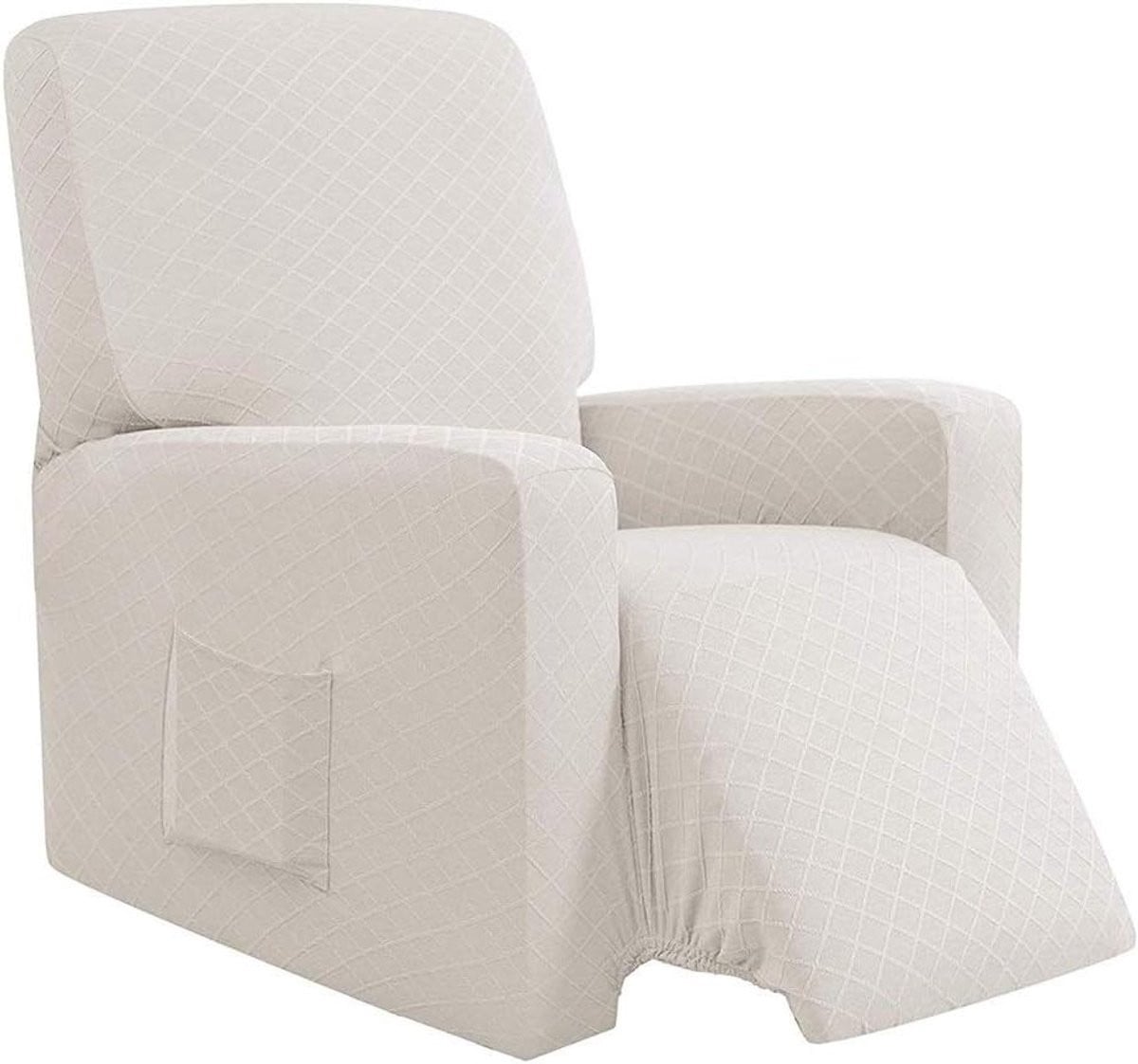Recliner Stoelhoes Stretch Wit - Elastische Beschermende Hoes voor Relaxfauteuil