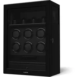 SecureTouch Uhrenbeweger   6+4 Uhren   Mabuchi Motor   Klavierlack   41 Modi   Schloss   LEDs Schwarz