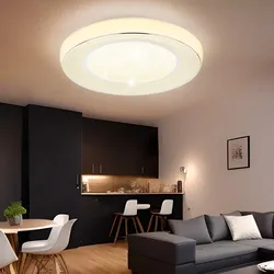 LED Deckenleuchte dimmbar mit Fernbedienung Deckenlampe LED Wohnzimmer Kristall, Farbtemperatur verstellbar mit Nachtlicht, 1x 30W 1950lm 3000-6000K, DxH 66x9 cm