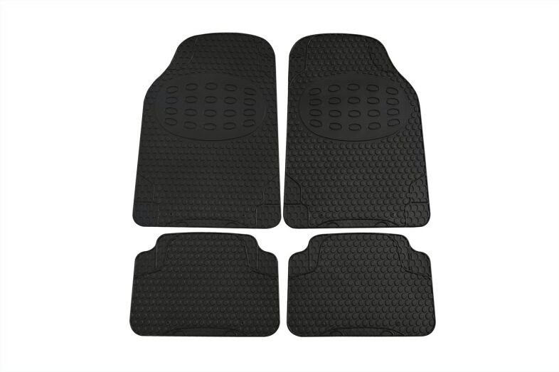 Petex Fußmattensatz Uni-Fußmatte Alaska Gummi / Schwarz 4-Teilig 92100