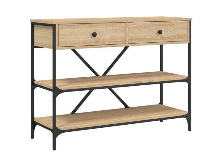 Promotion Févr Table Console étroite Bout de canapé Table derrière avec tiroirs et étagères chêne sonoma FR20163609