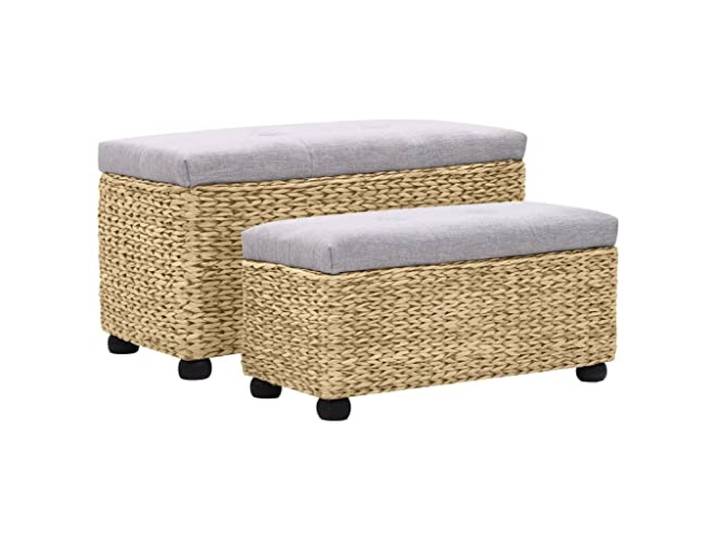 vidaXL Sitzbank-Set 2-TLG. Seegras Grau