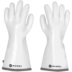 Hendi Handschuhe mit Silikonbeschichtung,, Weiss, 2 Stk., (L)330mm, Backhandschuhe + Topflappen, Weiss