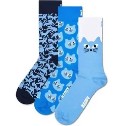 HAPPY SOCKS Happy Socks 3er Pack Unisex Socken - Geschenkbox, gemischte Farben, Größe 41-46 in Bunt Bunt