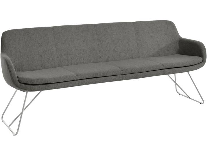 Essbank, Flachgewebe, Grau, 200×66 cm, Gepolstert, Modern, Musterring