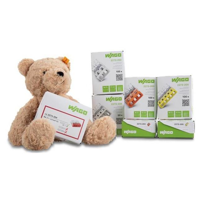 Wago 887-448 PROFI-SET m.Steiff-Teddybär m.650xVerbindungsklemmen (887-448)