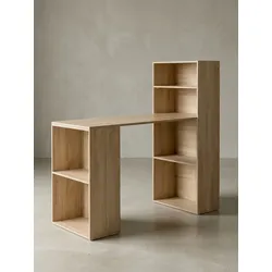 Schreibtisch Mit Regal Ablagefächer Modern Holz, Sonoma 53x120x120 cm