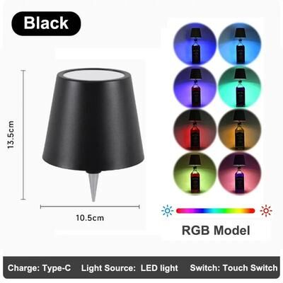Uplifted Finds Wireless LED Wine Bottle Lamp   Touch Control Portable Table Light For Home & Bars b black Rgb