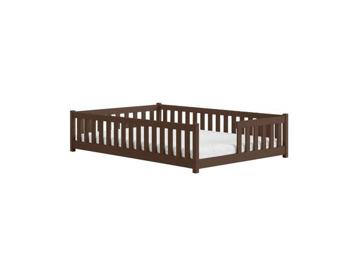 Kids Collective Bodenbett 140x200 cm in Zartbitterschokolade, Dunkelbraun, Holz, 140x200 cm, Babymöbel & Kindermöbel, Kinderzimmer & Jugendzimmer, Kinderbetten