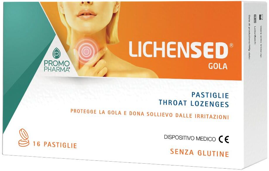 PROMOPHARMA SpA Lichensed Gola - 16 Pastiglie per il Benessere della Gola e della Voce