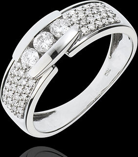 Edenly Ring Sternbilder - Trilogie Pavage WeiÃŸgold - 0.509 Karat - 57 Diamante