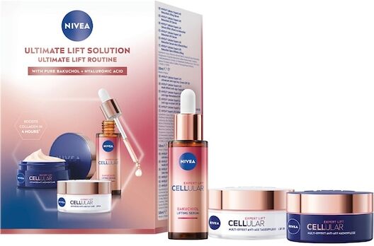 NIVEA Collection Cellular-FillerCellular Expert Lift Set CELLULAR Expert Lift Bakuchiol Lift Serum 30ml + CELLULAR Expert Lift Tagespflege 50ml + CELLULAR Expert Lift Nachtpflege 50ml 1 Stk. (59,99 € / 1 Stk.)