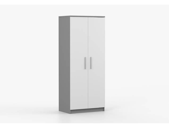 Drehtürenschrank OMEGA II 06 80 cm Grau Weiß