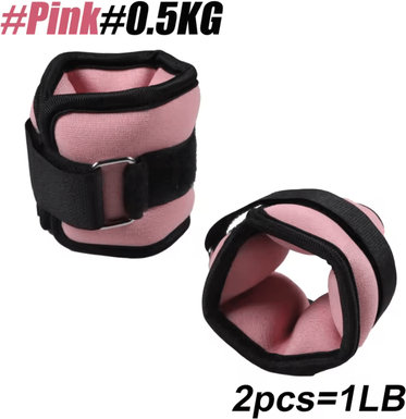 Inspire Curations Adjustable Ankle And Wrist Weights Neoprene Training Straps For Running, Yoga And Strength Workouts pink 0.5kg 1pair