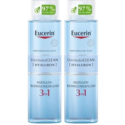 Eucerin DermatoClean [Hyaluron] Mizellen-Reinigungsfluid 3 in 1 x2 2x400 ml Tonikum