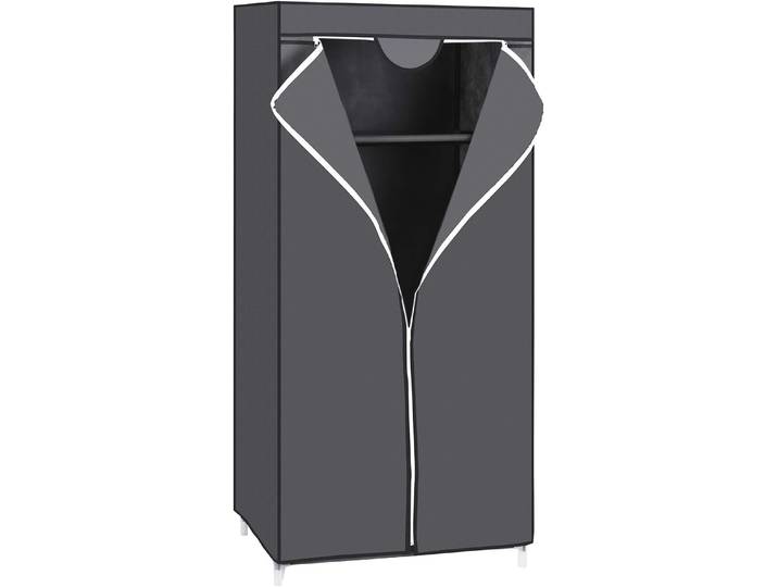 Stoff-Kleiderschrank zusammenklappbar grau 160cm