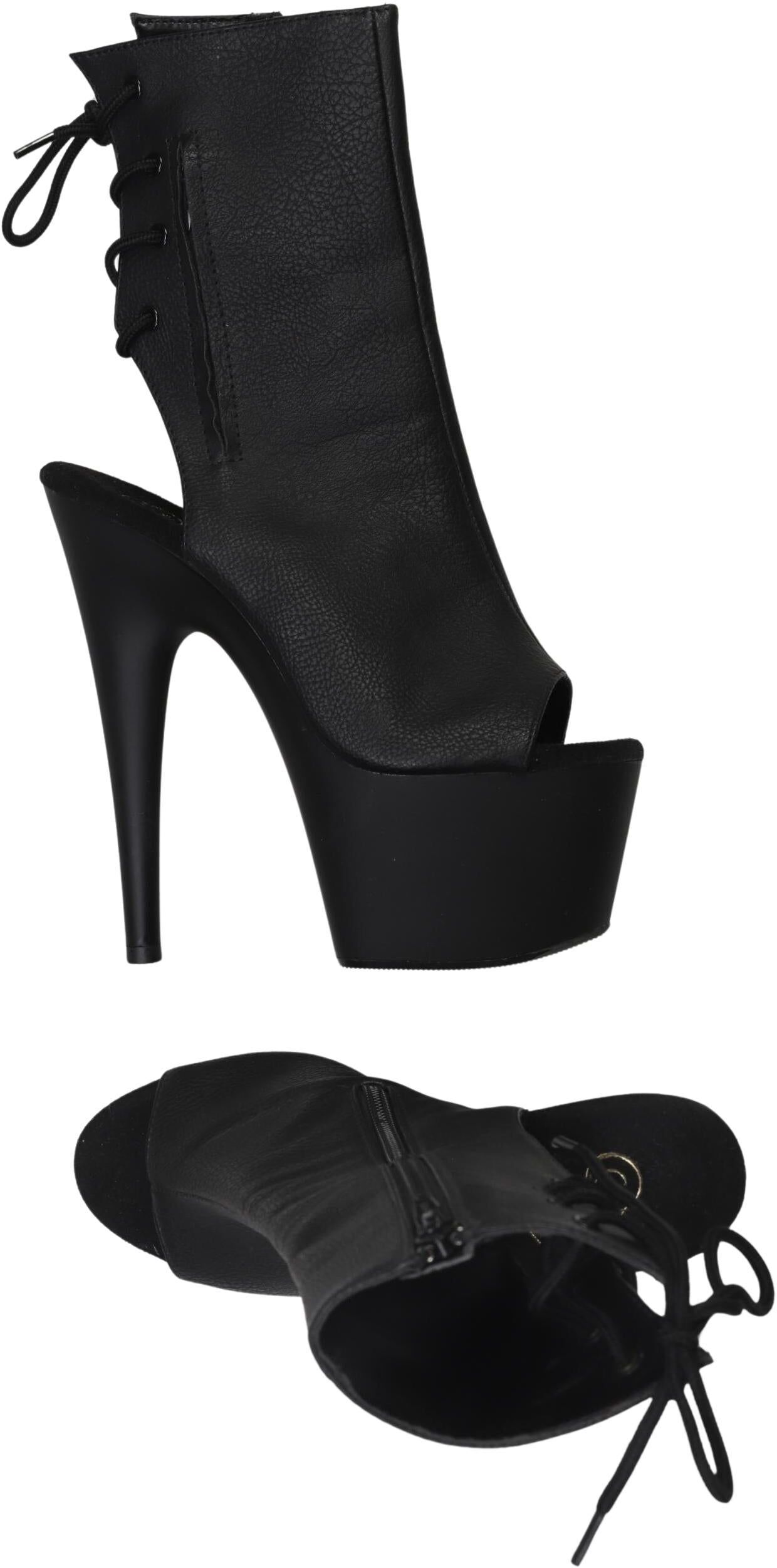 Pleaser Damen Stiefelette, Schwarz, Gr. EU 38 (US 7), Kunstleder - Second Hand