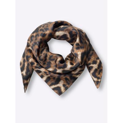 Nickituch HEINE, Damen, schwarz (schwarz, sand), Viskose, gemustert, Modetücher