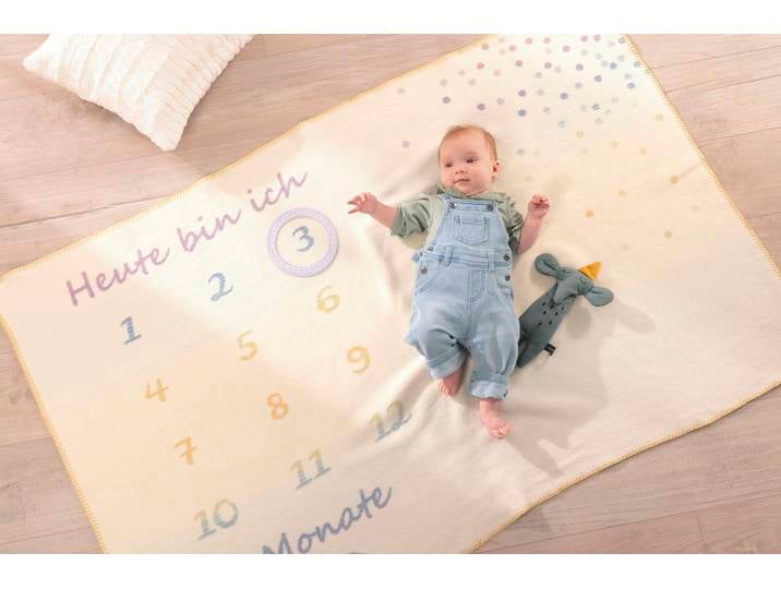 Babydecke BIEDERLACK Babydecke Milestone , bunt, B:100cm L:150cm, Baumwolle, Polyacryl, Polyester, Wohndecken, Babydecke, Babydecke Milestone, die perfekte Fotodecke