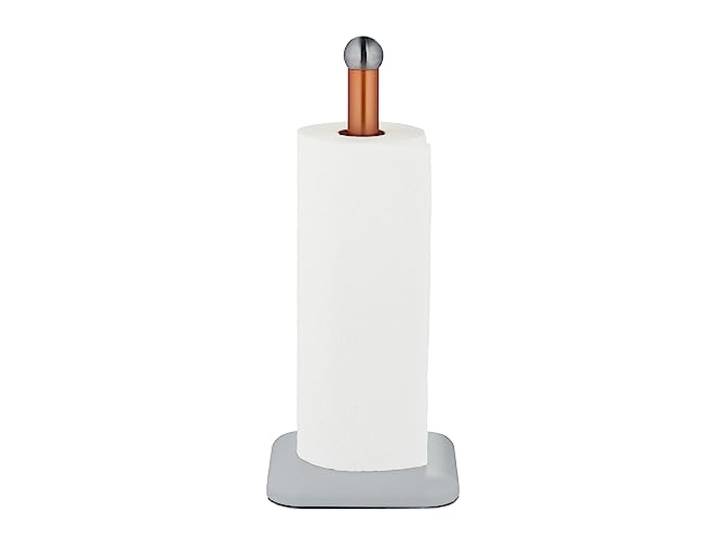 Relaxdays Dérouleur Non Fixe essuie-Tout\, Acier Inoxydable\, Support pour Cuisine\, HxLxP: 36 x 15 x 15 cm\, Blanc - cuivre