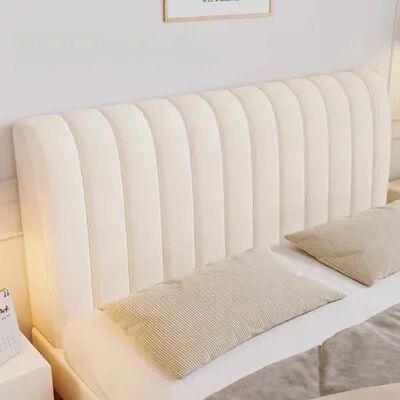 Evergreen Home Goods Luxury Velvet Bed Headboard Cover, All Inclusive Soft Thick Dust Protector, Solid Color Bedside Back Panel For Home Room khaki 160x70x25cm