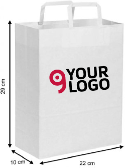 Shopper carta 22x29 cm maniglia piatta 90g portata 6kg GreenBag Personalizzate o neutre