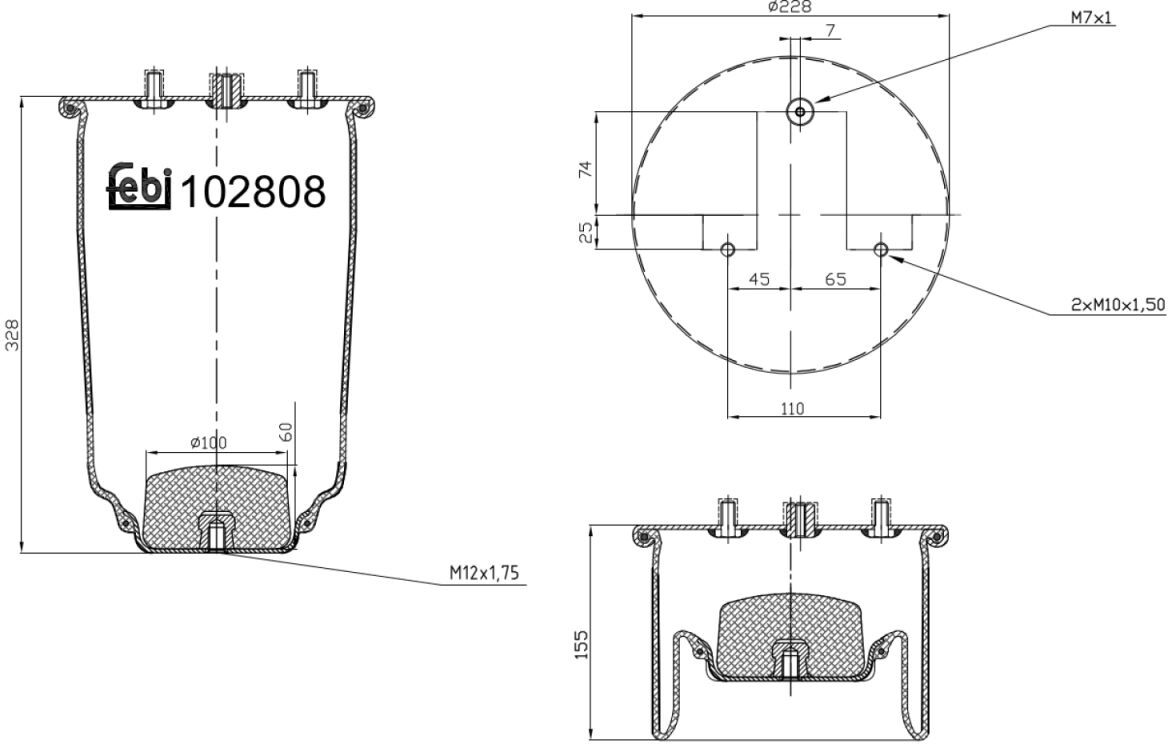 Federbalg, Luftfederung FEBI BILSTEIN 102808