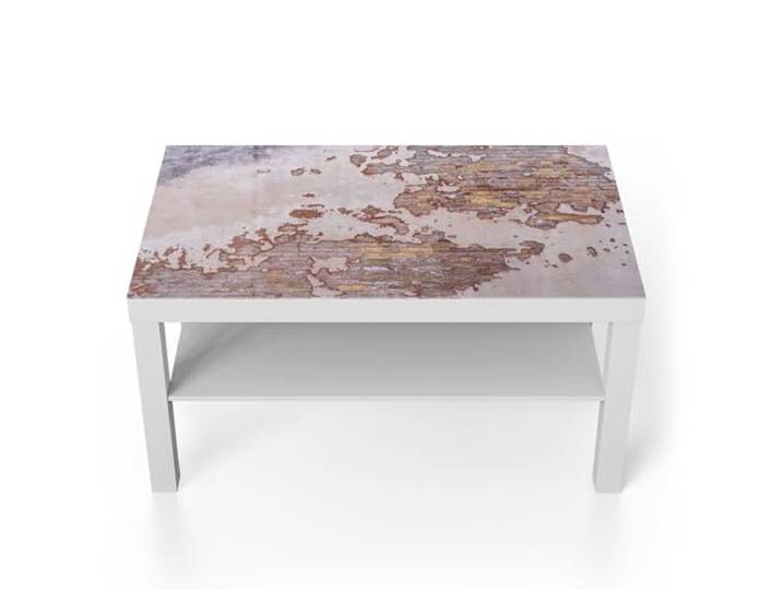 DEQORI Glastisch weiß groß 90x50 cm Motiv Verwitterte Schönheit ausgefallener Beistelltisch aus Glas Hochglanz Couchtisch fürs Wohnzimmer moderner Couch Tisch mit Design