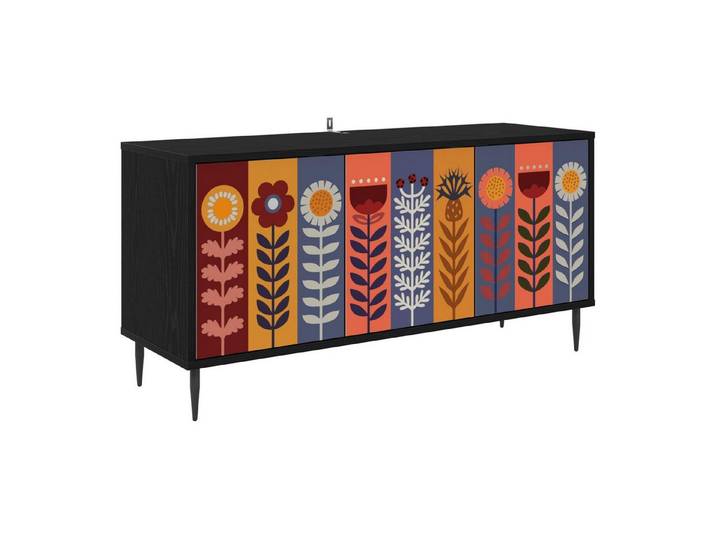 vidaXL TV-Schrank TV-Schrank ESSEN 102 x 33 x 51 cm Schwarz Eichen-Optik (1-St)