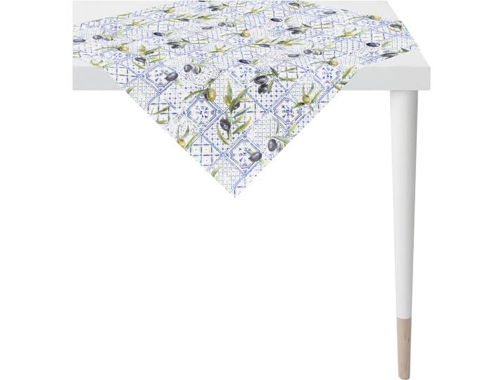 Mitteldecke APELT 6523 SUMMERTIME, Sommerdeko, Sommer , blau, B:88cm L:88cm, Baumwolle, Tischdecken, Mitteldecke, Digitaldruck