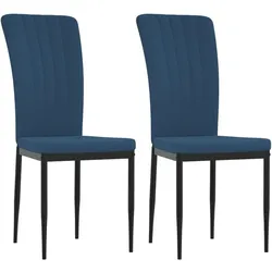 vidaXL Esszimmerstühle 2 Stk. Blau Samt