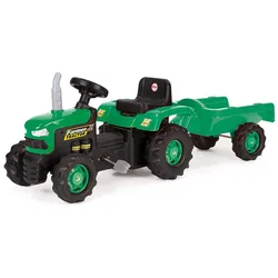 DOLU Kinder Trettraktor mit Anhänger grün
