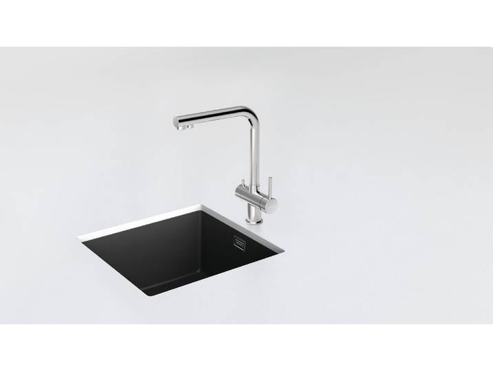 Küchenarmatur SCHOCK Vitus , silber (edelstahl massiv), B:22,5cm H:35cm Ø:3,5cm, Edelstahl, Armaturen, Küchenarmatur