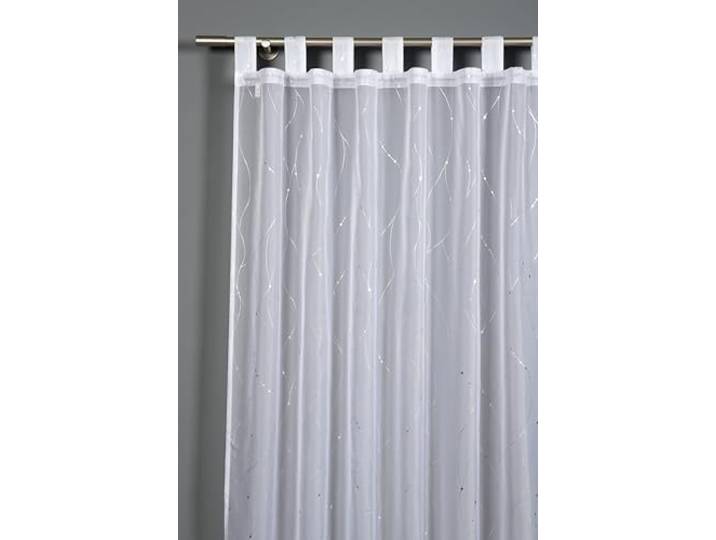 Sehlbach Fertiggardine mit Schlaufen, Voile mit Foilprint, Weiß, 140 x 245 cm Gardinen, Eleganter Foilprint, Einfache Dekoration, Öko-Tex Zertifiziert, Lichtdurchlässig