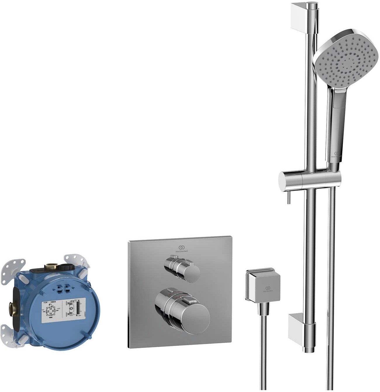 Ideal Standard C100 Armaturen-Bundle Unterputz eckig