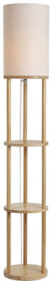BHS Shelby Oak Floor Lamp with Shelves
