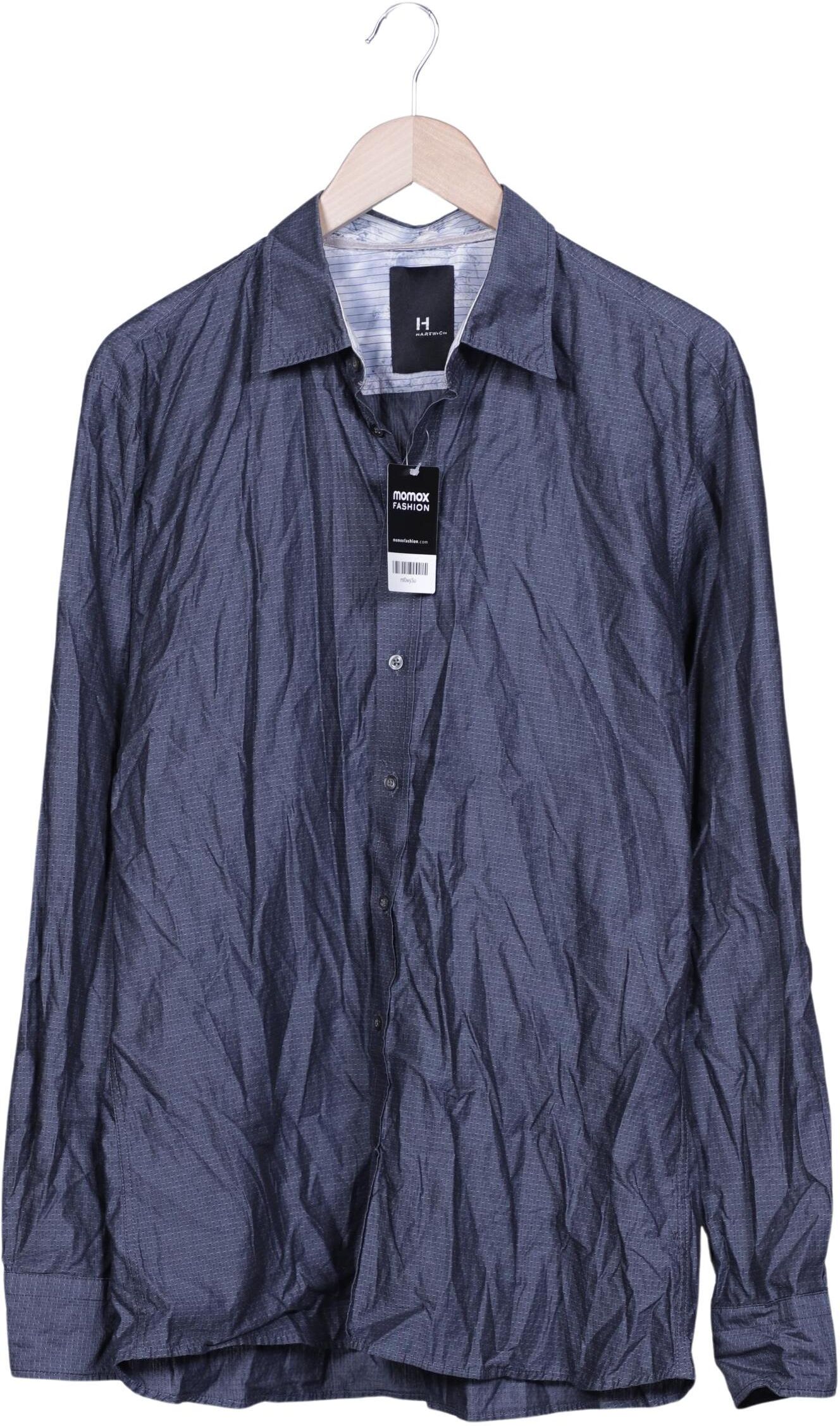 Hartwich Herren Hemd, Blau, Gr. XL, Baumwolle - Second Hand