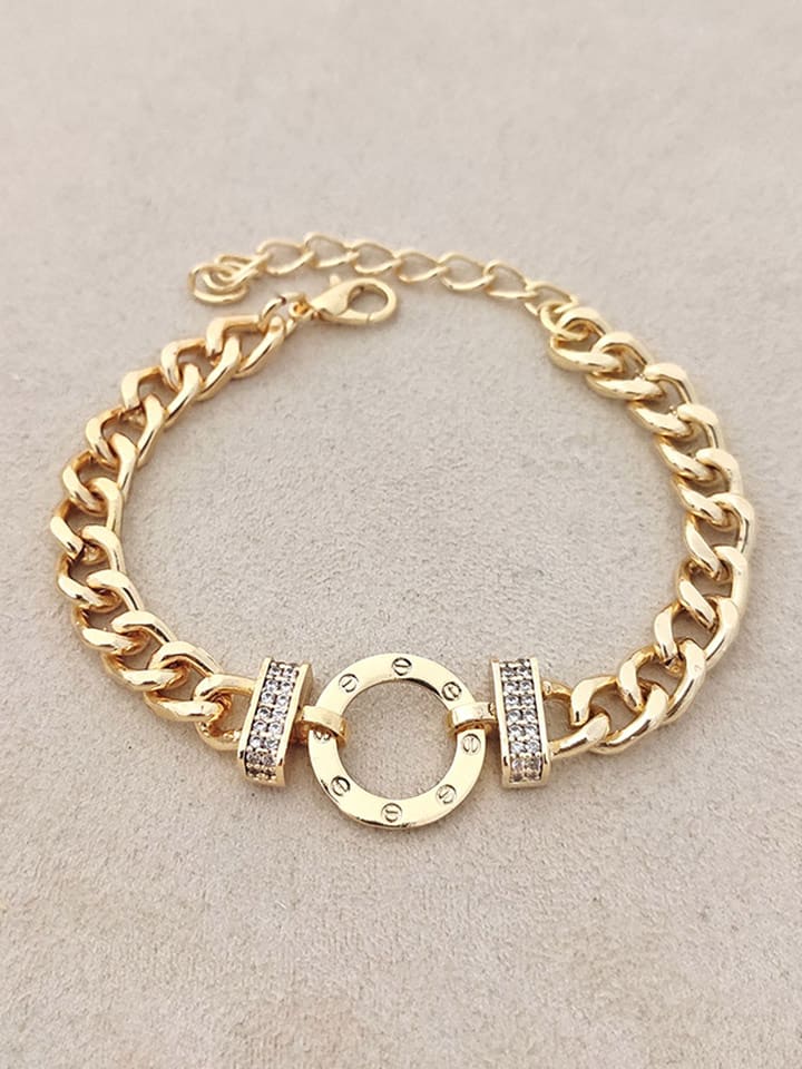 Nakkash Vergold. Armkette mit Edelsteinen - onesize