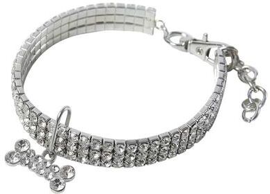 Uplifted Finds Luxe Crystal Rhinestone Pet Jewelry Collar 2 white s