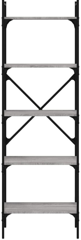 Borough Wharf Gullickson 56cm W Steel Etagere Bookcase Grey Sonoma 174cm H x 56cm W x 31.5cm D