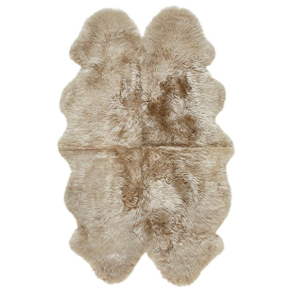 Linea Natura Schaffell , Beige , Fell , Schaf , Tierform , 110x180 cm , Bsci , platzsparend , Teppiche & Böden, Teppich, Schaffell & Kuhfell